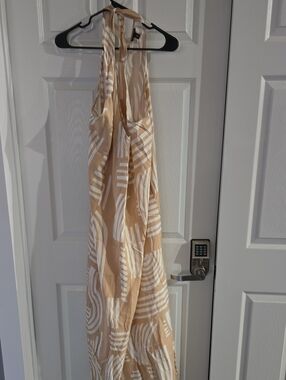 Torrid Beige and White Patterned Halter Dress -  Brand Not Visible